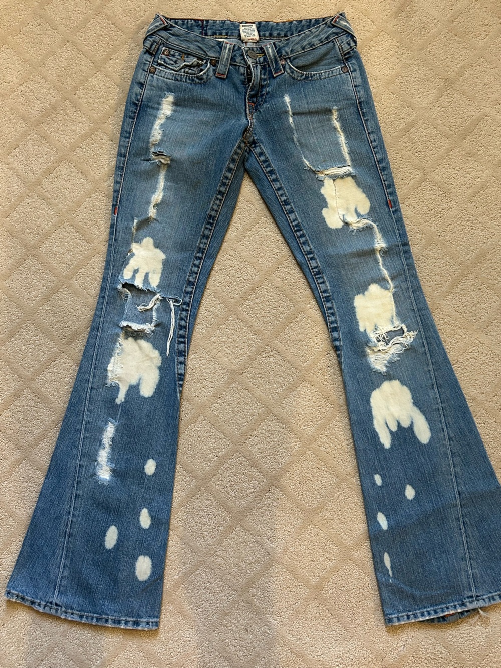 True Religion Blue Denim Jeans with Contrast Stitching
